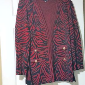 Ming Wang Red and Black XL Blazer